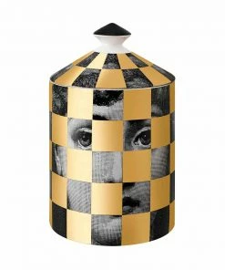 Fornasetti SCACCO GOLD SMALL CANDLE